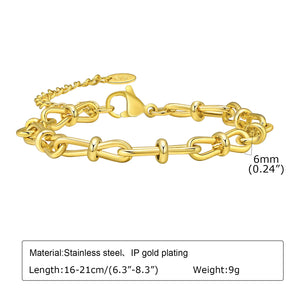 18k Gold Plated Chunky Oval Link Chain Bracelets for Women Thick Stainless Steel Jewelry