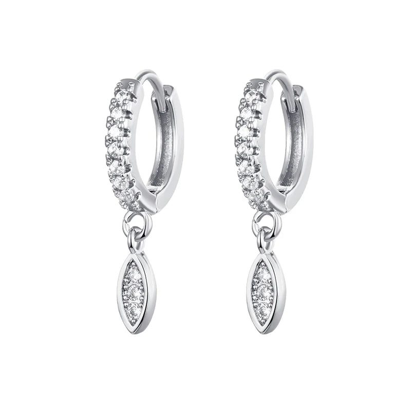 Waterproof Zircon Hoop Earrings