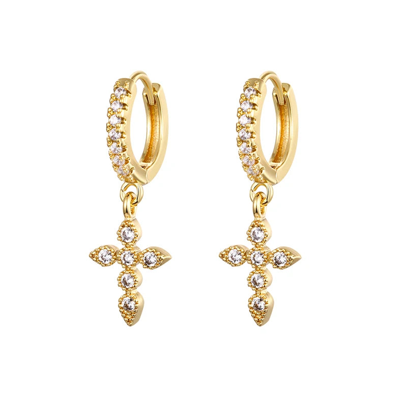 Waterproof Zircon Hoop Earrings